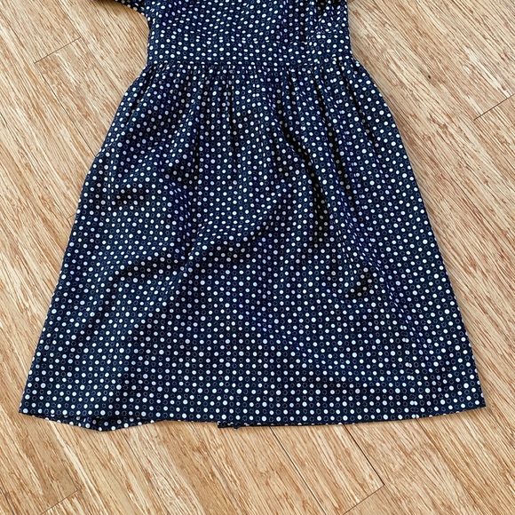 J.Crew cream Polka dot black midi silk wrap front dress - Picture 9 of 9